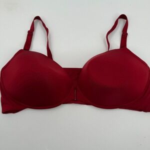 Torrid Curve Perfect T-Shirt Bra Size 46D Biking Red Front Closure Wire-free